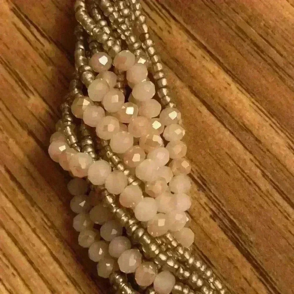 Vintage pearl and rose quartz hand crafted strand necklace - Picture 4 of 7